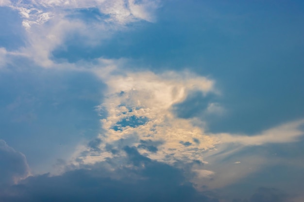 Beautiful bright blue sky and white clouds background