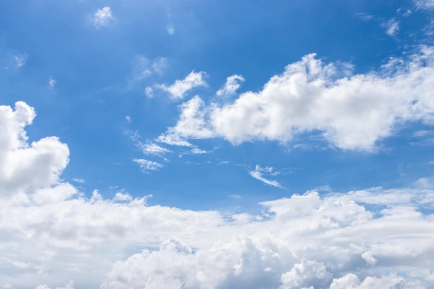 Beautiful bright blue sky and white clouds background