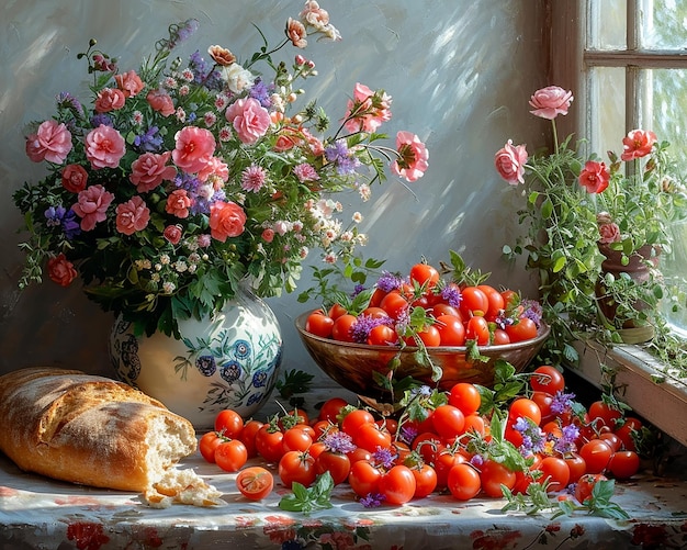 Beautiful bright still life with vegetables