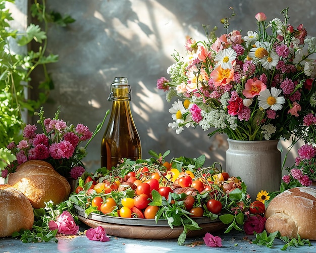 Beautiful bright still life with vegetables