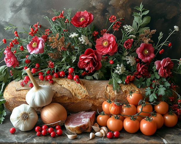 Beautiful bright still life with vegetables