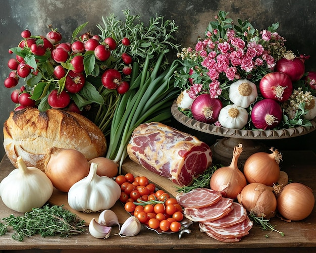 Beautiful bright still life with vegetables