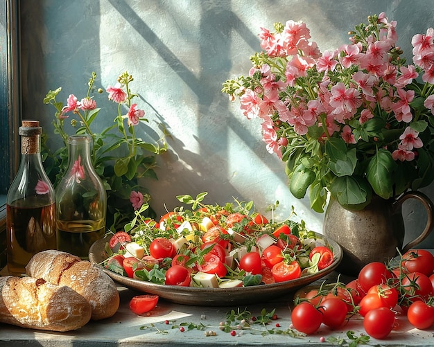 Beautiful bright still life with vegetables