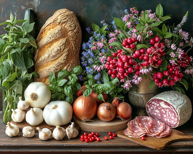 Beautiful bright still life with vegetables