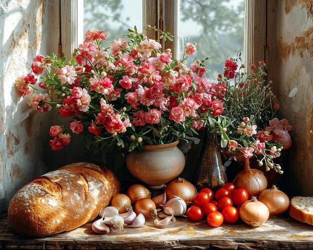 Beautiful bright still life with vegetables