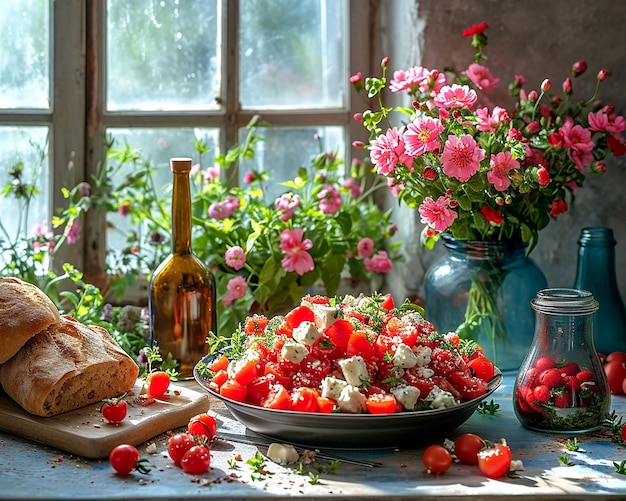 Beautiful bright still life with vegetables