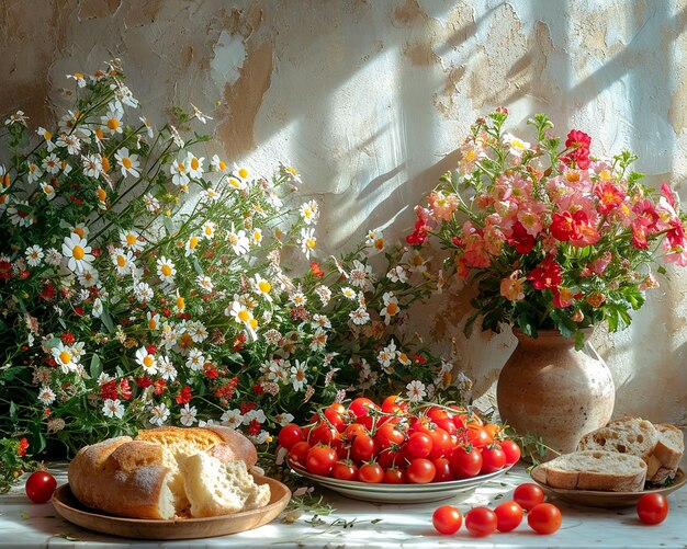 Beautiful bright still life with vegetables