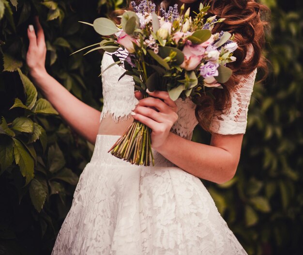 Beautiful brunette bride