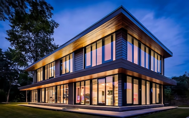 Beautiful building house in the forest