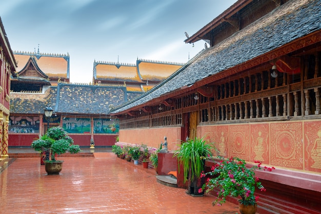 Beautiful buildings in ancient temples in Xishuangbanna, Yunnan, China.