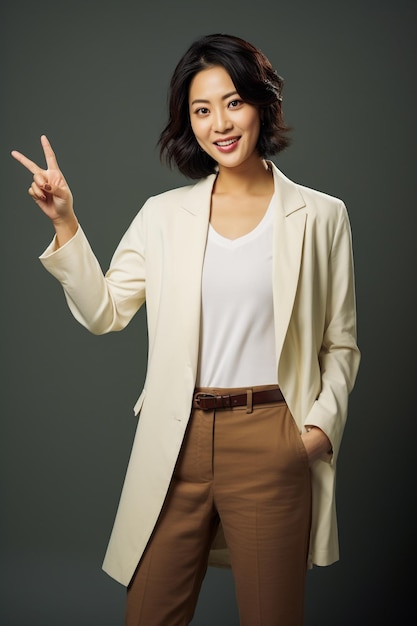 A Beautiful Business Woman Pointing With Finger