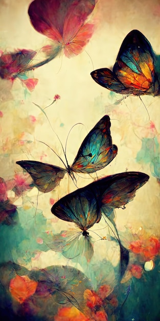 Beautiful butterflies background colorful butterfly flying eclectic colors image