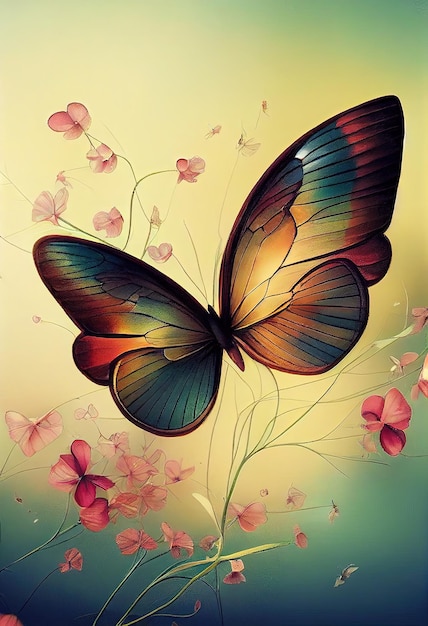 Beautiful butterflies background colorful butterfly flying eclectic colors image