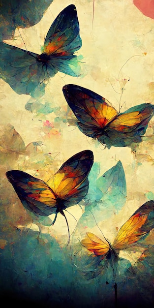 Beautiful butterflies background colorful butterfly flying eclectic colors image