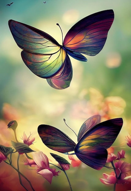 Beautiful butterflies background colorful butterfly flying eclectic colors image