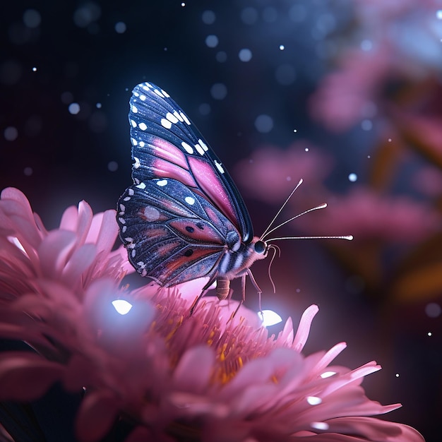 Beautiful butterfly flowers garden background images Generative AI