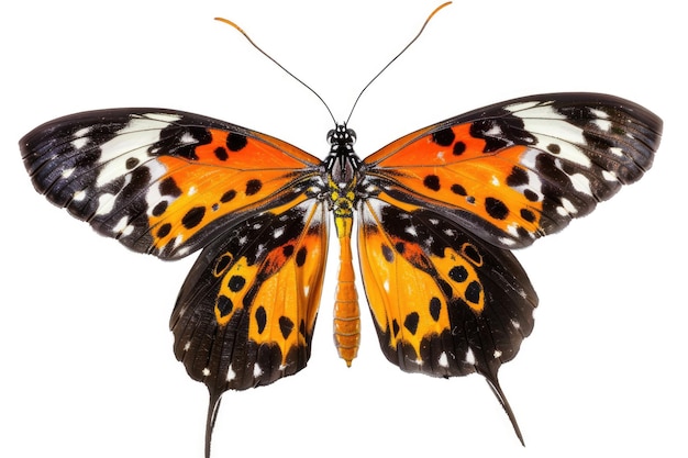 Beautiful butterfly flying isolated on white background