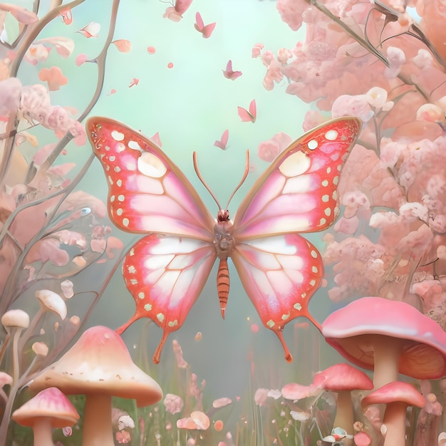 Beautiful Butterfly In Nature Ai Generated