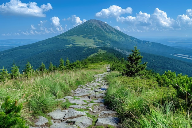 beautiful calm mountain view on a sunny day professional photography