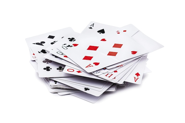 Photo beautiful card game isolated on white background