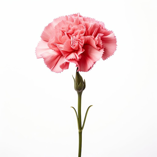 Photo beautiful carnation flower on white isolated background image