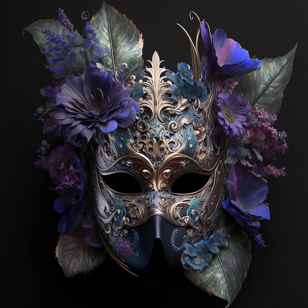 Beautiful Carnival Mask With Feathers