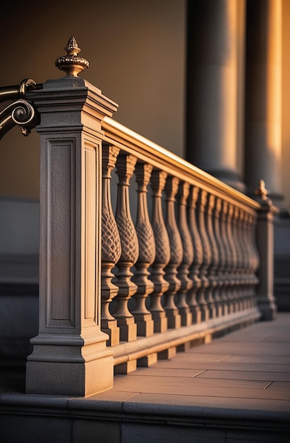 Photo beautiful carved stair railings