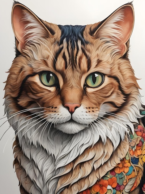 Beautiful Cats in Highly Detailed Mineral Paintings and Paper Cut Art Generative AI