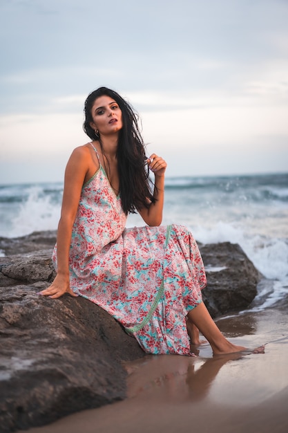 Beautiful caucasian woman posing outdoor