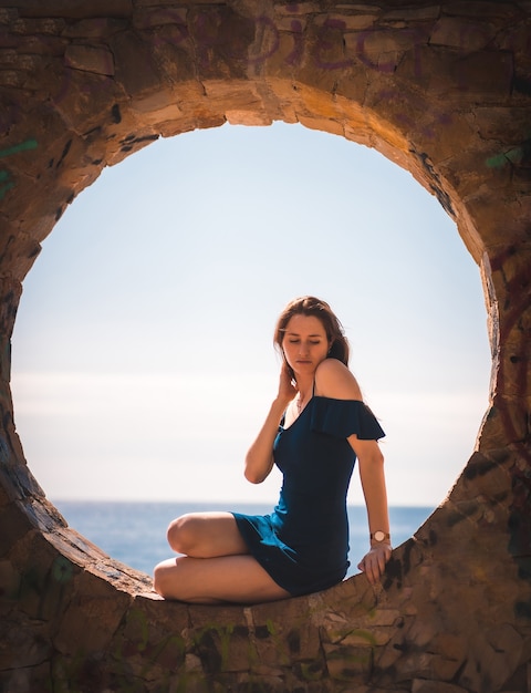 Beautiful caucasian woman posing outdoor