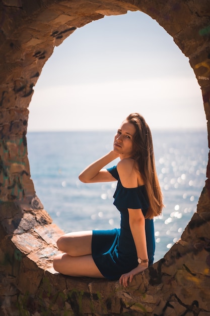 Beautiful caucasian woman posing outdoor