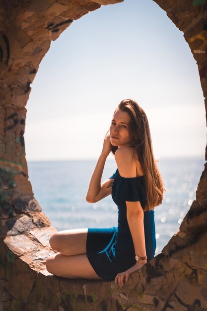 Beautiful caucasian woman posing outdoor