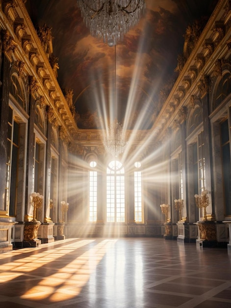 a beautiful ceiling with the sun shining through the windows.