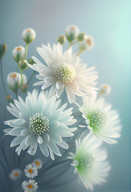 Beautiful chamomile flowers in meadow Spring or summer nature scene AI Generated