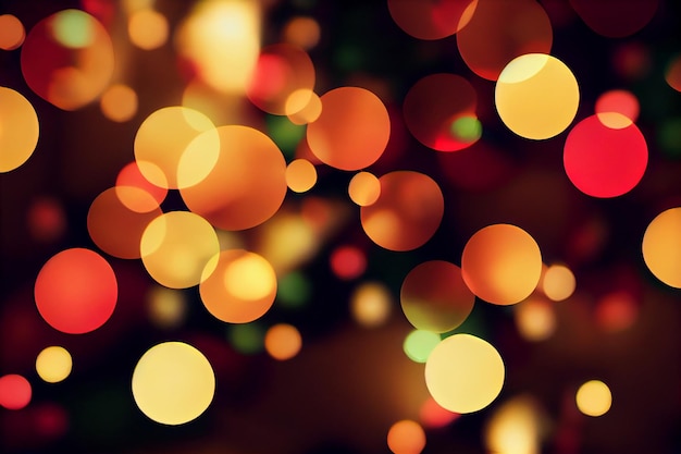 Beautiful Cheerful Bokeh of Christmas Lights 3D Artwork Abstract Background