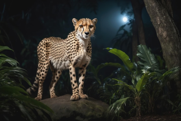 Beautiful cheetah in the jungle Wildlife scene from nature AI Generated