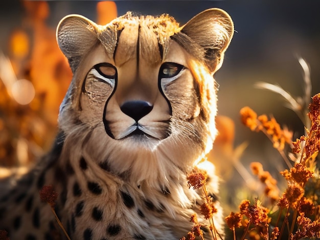 Beautiful cheetah in the wild jungle