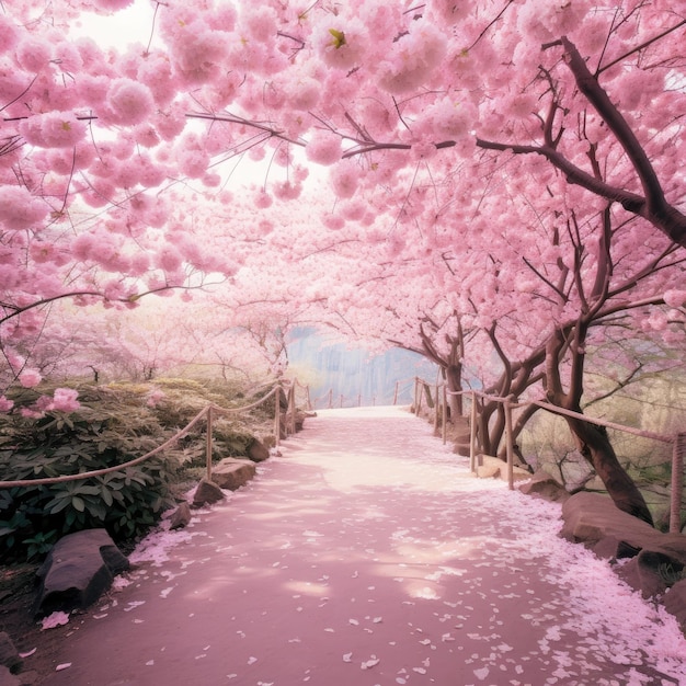 Beautiful Cherry Blossom Garden