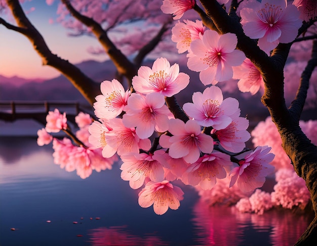 beautiful cherry blossoms with soft pink petals