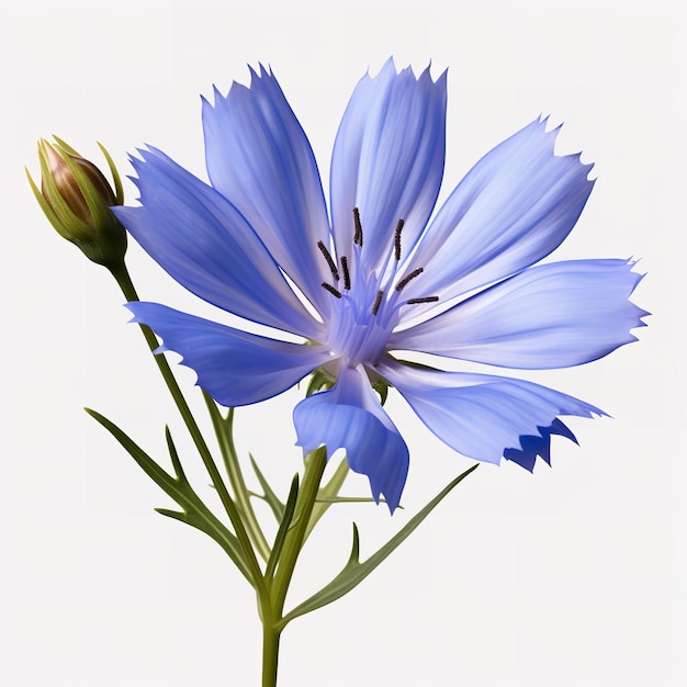 Beautiful Chicory isolated on white background