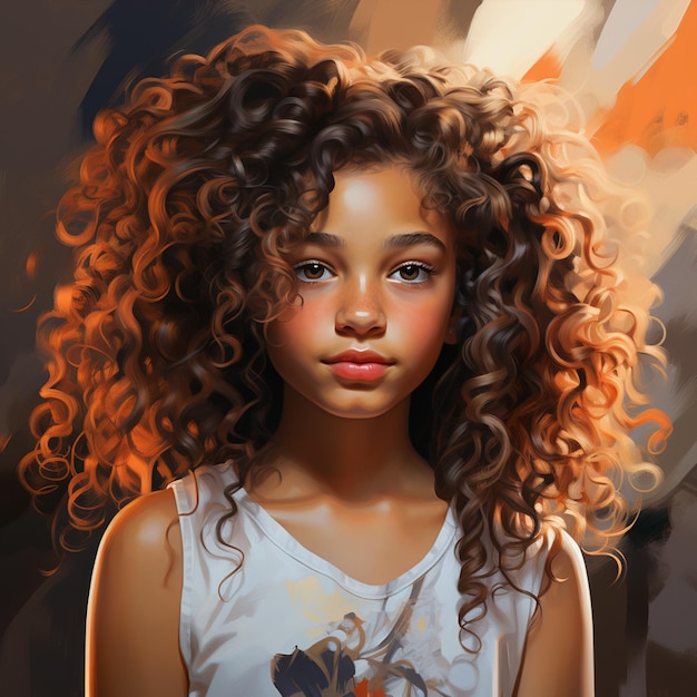 Beautiful child girl with curly hair