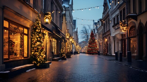 Beautiful Christmas atmosphere in european city