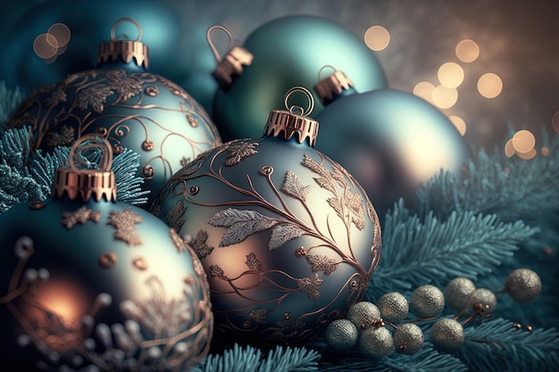 Beautiful Christmas decorations and background holiday restricted attention