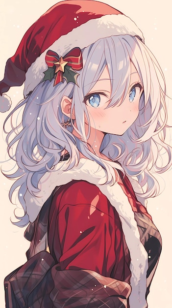 beautiful christmas girl illustration