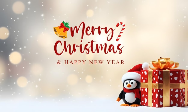 Beautiful christmas and happy new year card landscape template