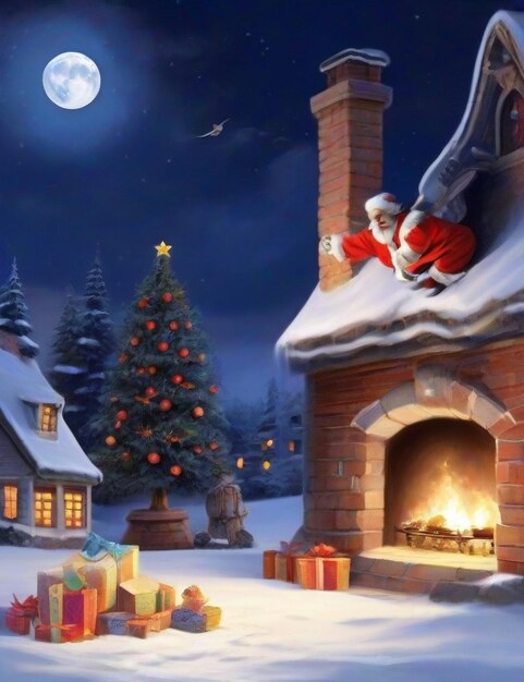 beautiful Christmas HD 8K wallpaper Stock Photographic Image scenery art