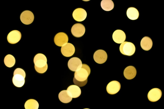 Beautiful Christmas and New Year yellow bokeh