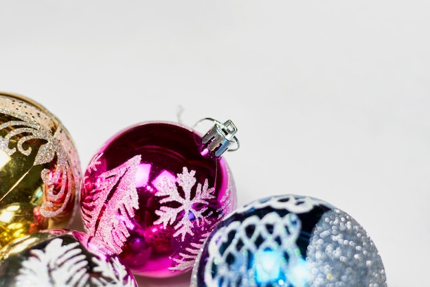 Beautiful Christmas ornaments on the table