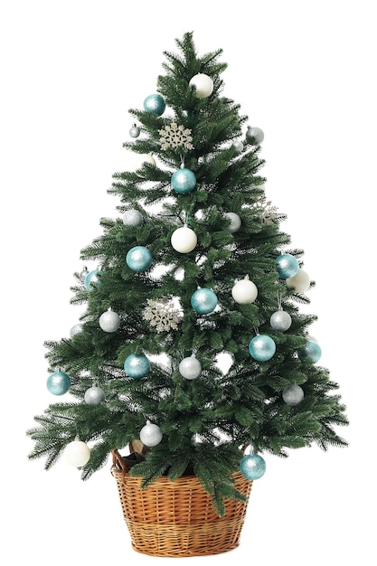 Beautiful Christmas tree isolated on white background