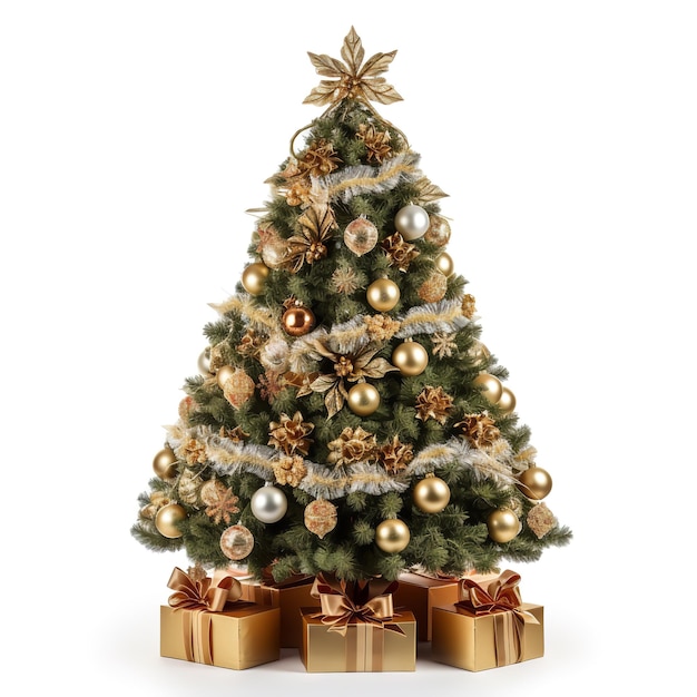 Beautiful Christmas tree isolated on white background